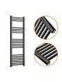 1200 x 400mm Straight Black Heated Towel Rail