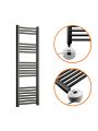1200 x 400mm Electric Black Heated Towel Rail