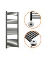 1200 x 500mm Electric Black Heated Towel Rail