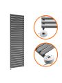 1411mm x 400mm Electric Anthracite Single Oval Panel Vertical Radiator
