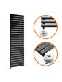 1652mm x 400mm Electric Black Single Oval Panel Vertical Radiator