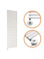 1411mm x 400mm Electric White Single Oval Panel Vertical Radiator