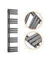 1510 x 400mm Anthracite Flat Panel Bathroom Towel Radiator
