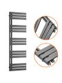 1510 x 500mm Anthracite Flat Panel Bathroom Towel Radiator