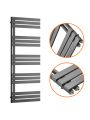 1510 x 600mm Anthracite Flat Panel Bathroom Towel Radiator