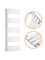 1510 x 600mm White Flat Panel Bathroom Towel Radiator