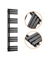 1510 x 400mm Black Flat Panel Bathroom Towel Radiator