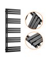 1510 x 600mm Black Flat Panel Bathroom Towel Radiator