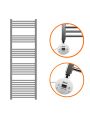 1600 x 400mm Electric Chrome Heated Towel Rail