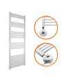 1600 x 400mm Electric White Heated Towel Rail