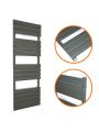 1600 x 450mm Anthracite Heated Towel Rail, Bathroom Radiator