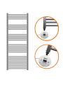 1600 x 500mm Electric Chrome Heated Towel Rail