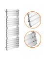 1600 x 600mm Flat Panel Chrome Ladder Towel Radiator