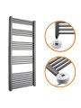 1600 x 600mm Electric Anthracite Heated Towel Rail