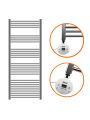 1600 x 600mm Electric Chrome Heated Towel Rail