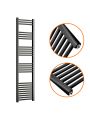 1600 x 400mm Straight Black Heated Towel Rail