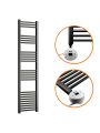 1600 x 400mm Electric Black Heated Towel Rail
