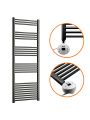 1600 x 600mm Electric Black Heated Towel Rail