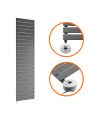 1610 x 400mm Electric Anthracite Single Flat Panel Vertical Radiator