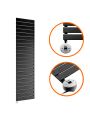 1610 x 400mm Electric Black Single Flat Panel Vertical Radiator