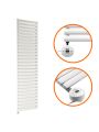 1652mm x 400mm Electric White Single Oval Panel Vertical Radiator