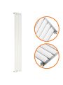 1780 x 236mm White Single Oval Tube Vertical Radiator 
