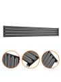 236mm x 1600mm Black Single Oval Tube Horizontal / Landscape Radiator 