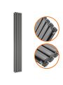 1780 x 236mm Anthracite Double Oval Tube Vertical Radiator 