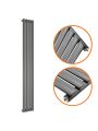 1780 x 236mm Anthracite Single Oval Tube Vertical Radiator 