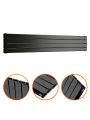 280mm x 1600mm Black  Double Flat Panel Horizontal / Landscape Radiator