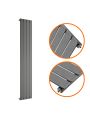 1780 x 280mm Anthracite Single Flat Panel Vertical Radiator 