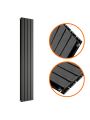 1780 x 280mm Black Double Flat Panel Vertical Radiator 