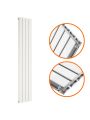 1600 x 280mm White Double Flat Panel Vertical Radiator 