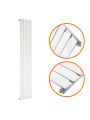 1780 x 280mm White Single Flat Panel Vertical Radiator 