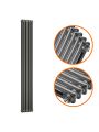 1800 x 293mm Anthracite Vertical Traditional 2 Column Radiator