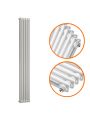 1500 x 293mm White Vertical Traditional 2 Column Radiator