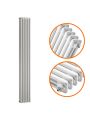 1500 x 293mm White Vertical Traditional 3 Column Radiator