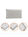 300 x 608mm White Horizontal Traditional 3 Column Radiator