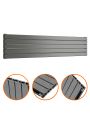 350mm x 1600mm Anthracite Double Flat Panel Horizontal / Landscape Radiator