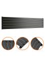 350mm x 1600mm Black Single Flat Panel Horizontal / Landscape Radiator