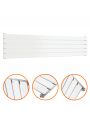 350mm x 1600mm White Single Flat Panel Horizontal / Landscape Radiator