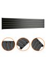 350mm x 1780mm Black Single Flat Panel Horizontal / Landscape Radiator
