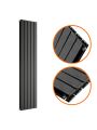 1600 x 350mm Black Double Flat Panel Vertical Radiator 