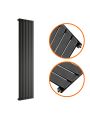 1780 x 350mm Black Single Flat Panel Vertical Radiator 