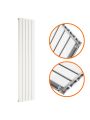 1780 x 350mm White Double Flat Panel Vertical Radiator 