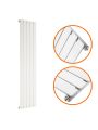1600 x 350mm White Single Flat Panel Vertical Radiator 