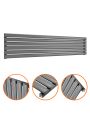 354mm x 1600mm Anthracite Single Oval Tube Horizontal / Landscape Radiator 
