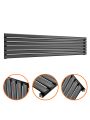 354mm x 1600mm Black Single Oval Tube Horizontal / Landscape Radiator 