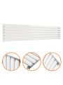 354mm x 1600mm White Single Oval Tube Horizontal / Landscape Radiator 