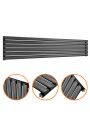 354mm x 1780mm Black Single Oval Tube Horizontal / Landscape Radiator 